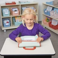 Really Good Stuff® Boho Book Pouch Medium - Mint Book Pouch With Clay Trim - Single -Children School Supplies S1065228 4