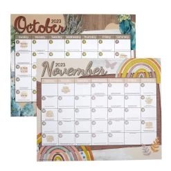 Really Good Stuff® Boho Monthly Calendar Pages And Stickers 2023-2024 Double Sided -Children School Supplies S1066547 3