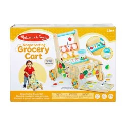 Melissa & Doug Wooden Shape Sorting Grocery Cart -Children School Supplies S1079974 1