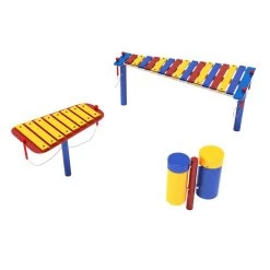 Outdoor Musical Structure In Primary - Playground Equipment Set Of 3