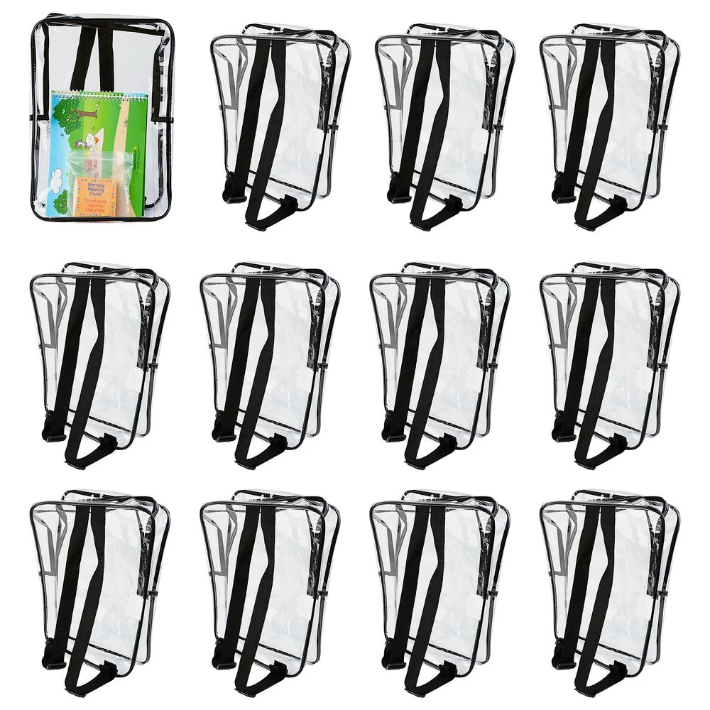 17" Premium Clear Backpack - Set Of 12 1 17" Premium Clear Backpack - Set Of 12