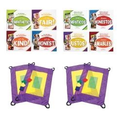 Excellerations® English & Spanish Relationship Books & Parachute Game - 8 Books 2 Games
