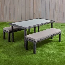 Excellerations® Outdoor Wicker Dining Set 21" (Preschool Height) -Children School Supplies S1176299 1