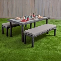 Excellerations® Outdoor Wicker Dining Set 21" (Preschool Height) -Children School Supplies S1176299 2