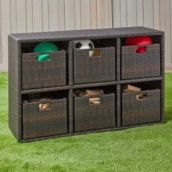 Excellerations® Wicker Shelf With 6 Baskets -Children School Supplies S1179156 1