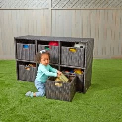 Excellerations® Wicker Shelf With 6 Baskets -Children School Supplies S1179156 2