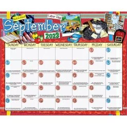 Really Good Stuff® Monthly Calendar Pages And Stickers 2023-2024 Double Sided Intermediate -Children School Supplies S1189644 5