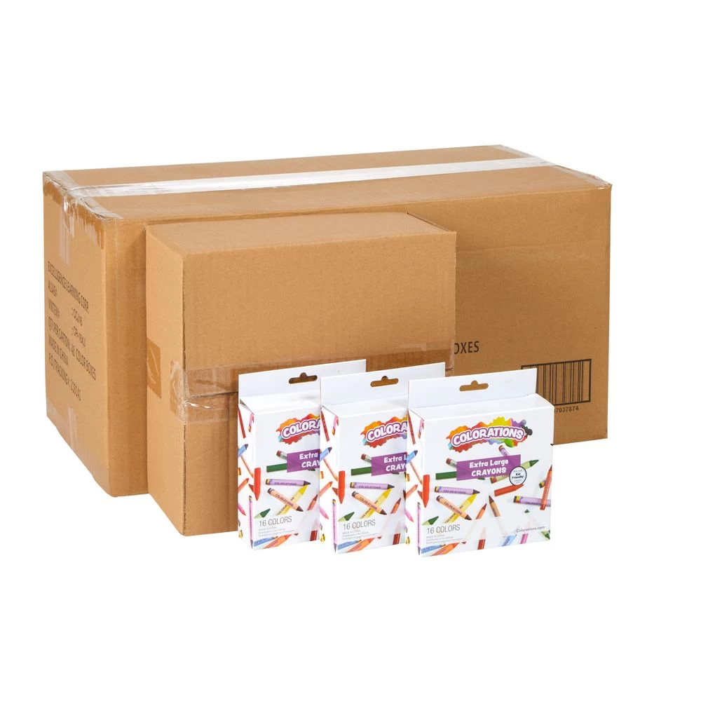 Colorations® Classroom Value Bulk Crayons, Extra Large, 16 Colors, 48 Packs 2 Colorations® Classroom Value Bulk Crayons, Extra Large, 16 Colors, 48 Packs - Image 2