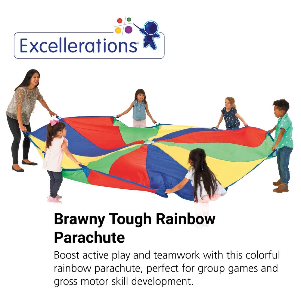 Excellerations® Brawny Tough Rainbow Parachute - 12'Dia. 2 Excellerations® Brawny Tough Rainbow Parachute - 12'Dia. - Image 2