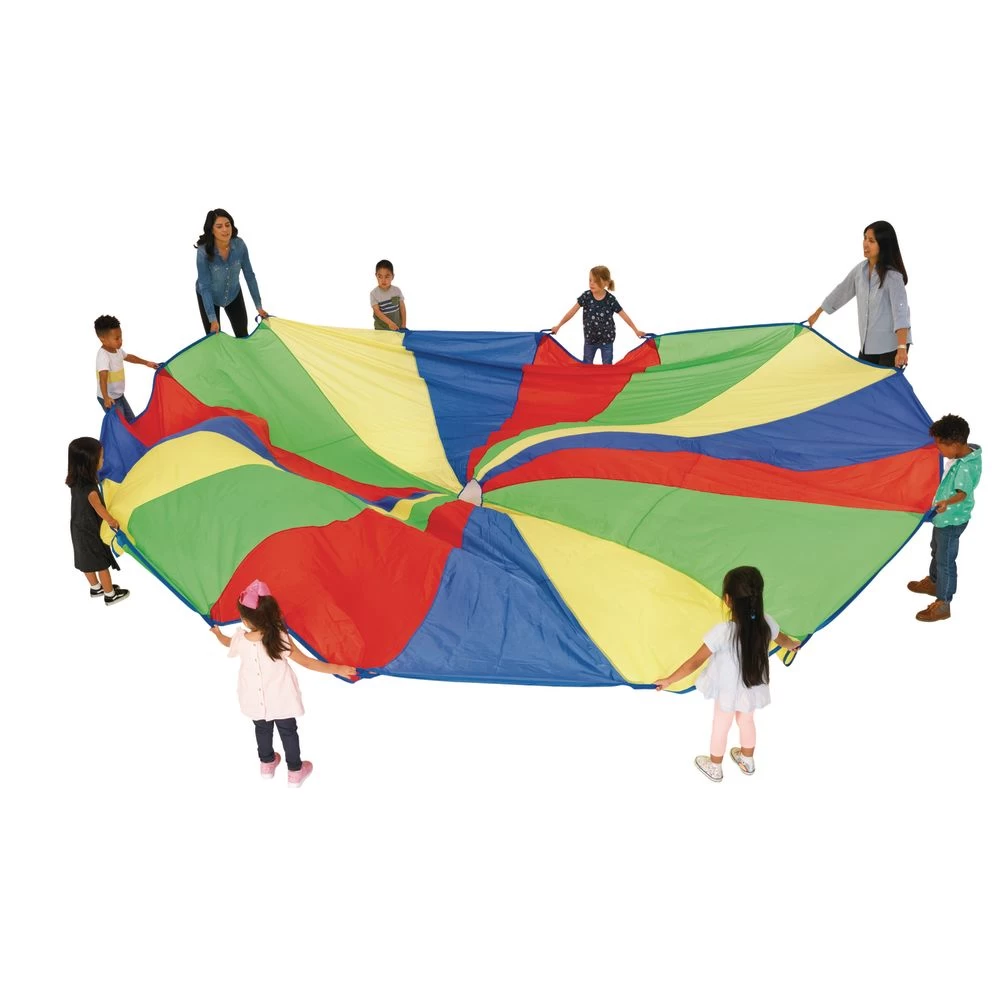 Excellerations® Brawny Tough Rainbow Parachute - 20'Dia. 1 Excellerations® Brawny Tough Rainbow Parachute - 20'Dia.