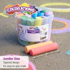 Colorations® Washable Sidewalk Chalk - 20 Pieces -Children School Supplies S285184 2