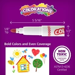 Colorations® Washable Classic Markers, Set Of 8 6 Colorations® Washable Classic Markers, Set Of 8 -Children School Supplies S285323 0