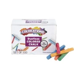 Colorations® Colored Dustless Chalk - 100 Pieces
