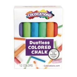 Colorations® Colored Dustless Chalk - 12 Pieces
