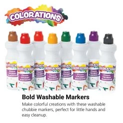 Colorations® Washable Chubbie Markers - Set Of 8 6 Colorations® Washable Chubbie Markers - Set Of 8 -Children School Supplies S302515 0
