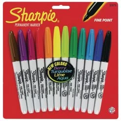 Sharpie® Multi-Colored Permanent Fine-Tip Markers - Set Of 12