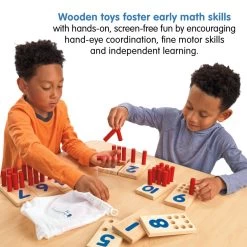 Excellerations® Sustainably Harvested Rubberwood Peg Number Boards 6 Excellerations® Sustainably Harvested Rubberwood Peg Number Boards -Children School Supplies S311091 1