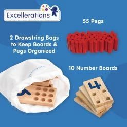 Excellerations® Sustainably Harvested Rubberwood Peg Number Boards 7 Excellerations® Sustainably Harvested Rubberwood Peg Number Boards -Children School Supplies S311091 2