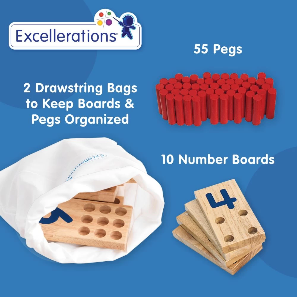 Excellerations® Sustainably Harvested Rubberwood Peg Number Boards 4 Excellerations® Sustainably Harvested Rubberwood Peg Number Boards - Image 4