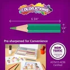 Colorations® Regular Colored Pencils, 12 Colors, 2 Sets -Children School Supplies S312999 1