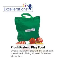 Excellerations® Yummy Plush Pretend Play Food - 25 Pieces -Children School Supplies S385774 1