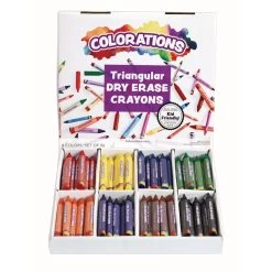 Colorations® Non-Roll Dry-Erase Crayon Classroom Value Pack - Set Of 96