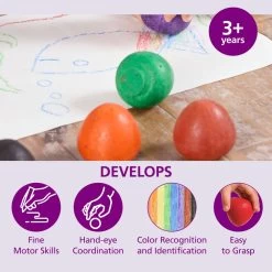 Colorations® Chubby Crayon Eggs - Set Of 8 -Children School Supplies S475522 1