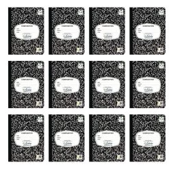 Writing Journal, 100 Sheets, Marble Black - Set Of 12