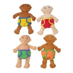 Excellerations® 14" Dolls With Swaddle Blanket & Removeable Diapers Set Of 4