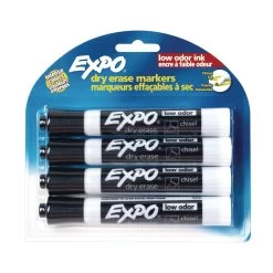 Expo® Chisel Tip Dry Erase Markers - Set Of 4 Black