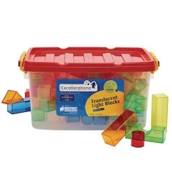 Excellerations® STEM Translucent Light Blocks - Set Of 100 In A Bin -Children School Supplies S535834 3