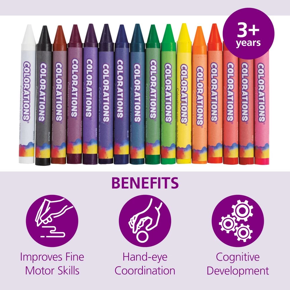 Colorations® Large Crayons, 16 Colors, Value Pack - Set Of 400 3 Colorations® Large Crayons, 16 Colors, Value Pack - Set Of 400 - Image 3