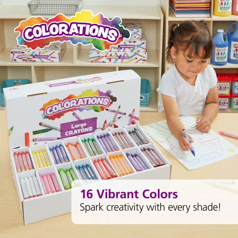Colorations® Large Crayons, 16 Colors, Value Pack - Set Of 400 4 Colorations® Large Crayons, 16 Colors, Value Pack - Set Of 400 - Image 4