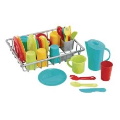 Playgo Toddler Bright Dishes & Drainer Set 30 Pieces -Children School Supplies S613342 1