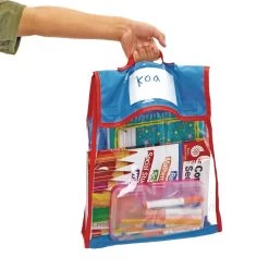 Fabric Pouch With Clear Front Panel -Children School Supplies S646821 2