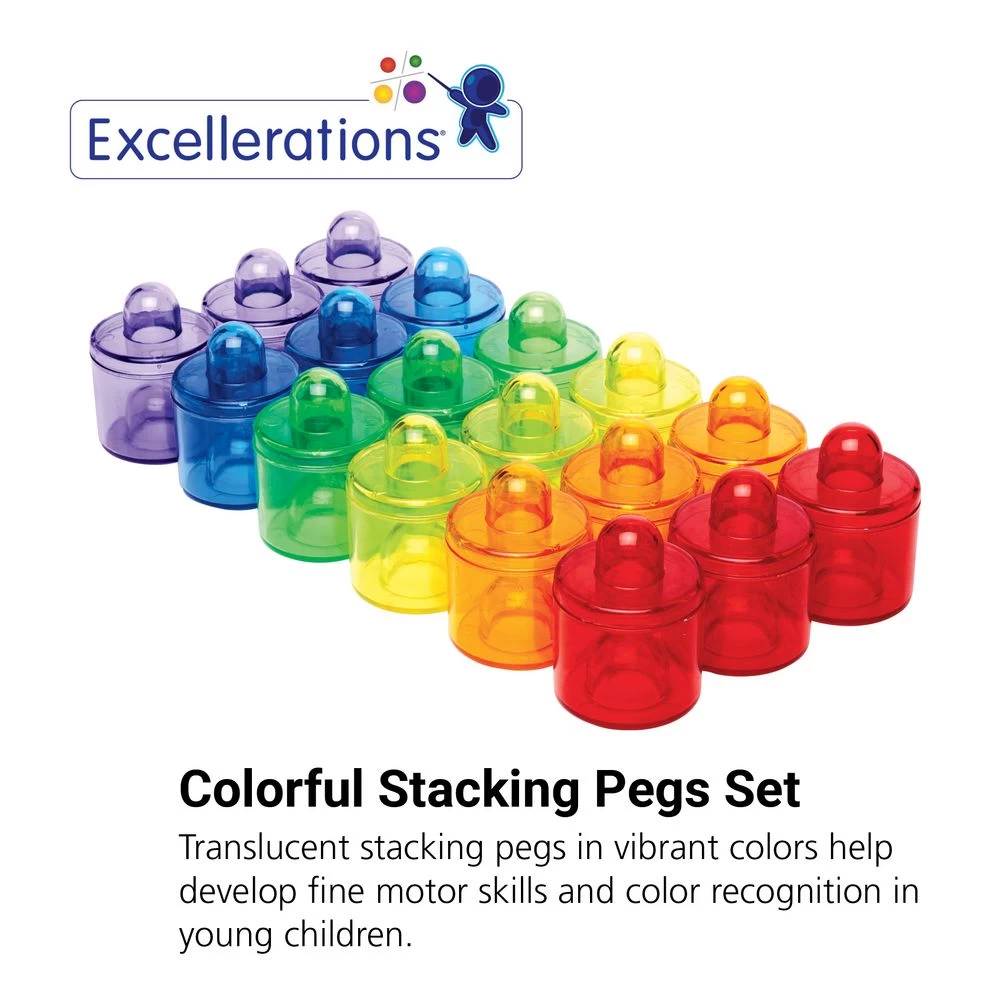 Excellerations® EarlySTEM™ Translucent Stacking Pegs 3 Excellerations® EarlySTEM™ Translucent Stacking Pegs - Image 3