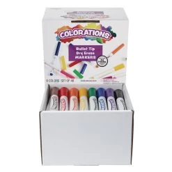 Colorations® Dry Erase Markers, Bullet Tip Value Pack - Set Of 48
