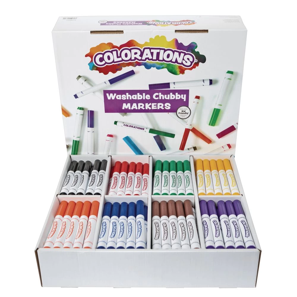 Colorations® Washable Chubby Markers Classroom Value Pack - Set Of 200 1 Colorations® Washable Chubby Markers Classroom Value Pack - Set Of 200