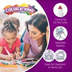 Colorations® Washable Chubby Marker Smart Value Pack - Set Of 300 8 Colorations® Washable Chubby Marker Smart Value Pack - Set Of 300 -Children School Supplies S664173 2