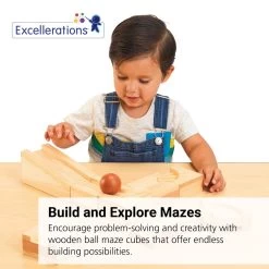 Excellerations® EarlySTEM™ Wooden Ball Maze Puzzle Cubes -Children School Supplies S684599 1