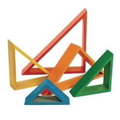 Wooden Rainbow Triangles -Children School Supplies S695735 1