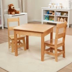 Melissa & Doug Wood Table And Chairs 3-Piece Set