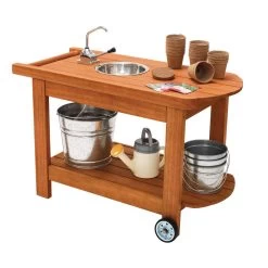 Excellerations® Outdoor Rolling Planting Cart With Water Pump -Children School Supplies S697286 5