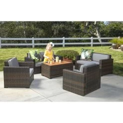 Excellerations® Outdoor Wicker Sofa (Preschool Height) -Children School Supplies S703534 2