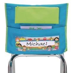 Early Childhood Deluxe Chair Pockets With Pencil Case- 6 Pack - Turquoise/Lime -Children School Supplies S709586 1