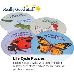 Really Good Stuff® Life Cycle Puzzles -Children School Supplies S710658 1