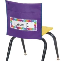 Early Childhood Classic Chair Pockets - Set Of 6 - Purple/Blue