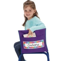 Early Childhood Classic Chair Pockets - Set Of 6 - Purple/Blue -Children School Supplies S710816 1