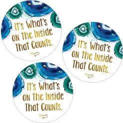 Reflect, Recharge And Refocus Geode Stickers