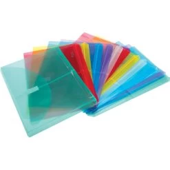 Plastic, Easy Clean,Tear-Resistant Folers - Set Of 12
